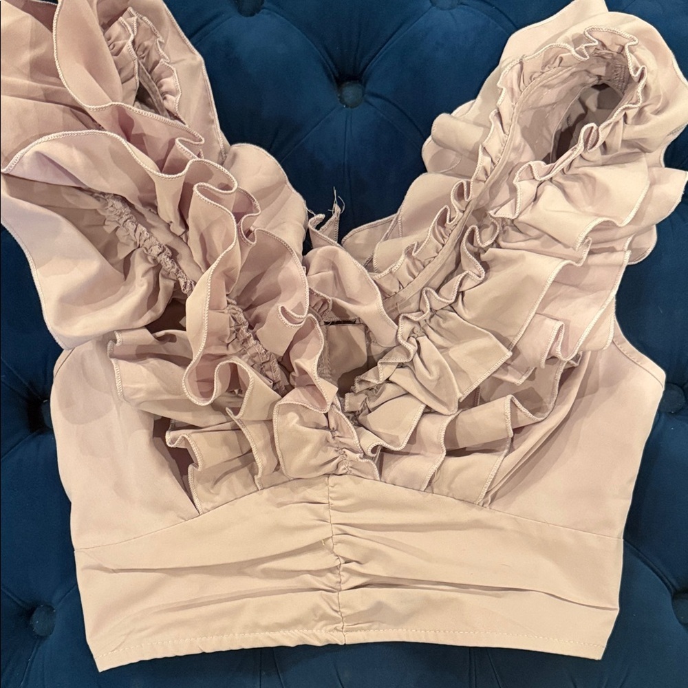 Vici Ruffled Blouse in Soft Pink